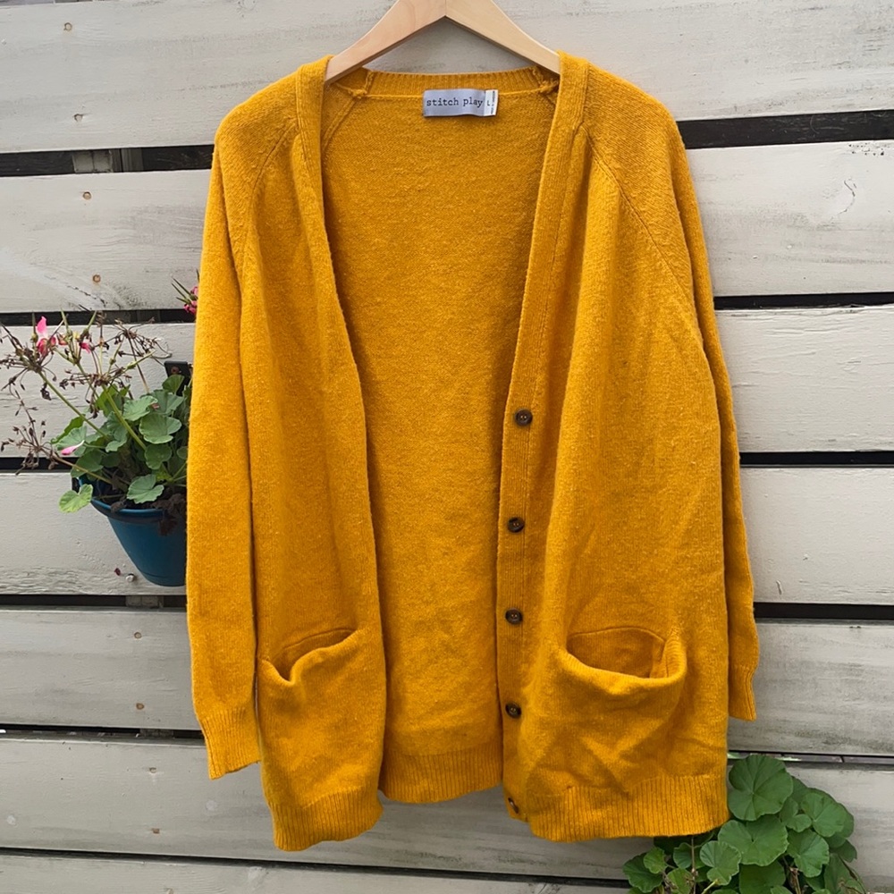 Mustard Button Up Cardigan